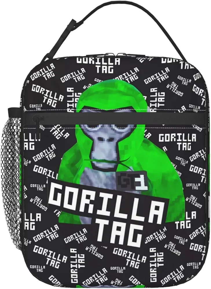 Lunch Bag Gorilla Anime Tag Cute Lunch Box Portable Insulated Lunch Tote Waterproof Reusable Bento Box for Work Picnic Office Gift