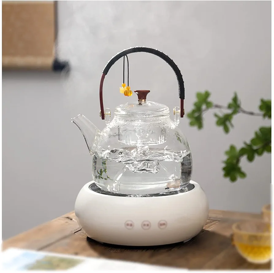GaRcan 1l Full Transparent Glass Electric Kettle Beam Steaming Teapot Coffee Maker Household 600w Electric Ceramic Stove Touch TwoSpeed Kettle Hot Water Dispensers lofty ambition