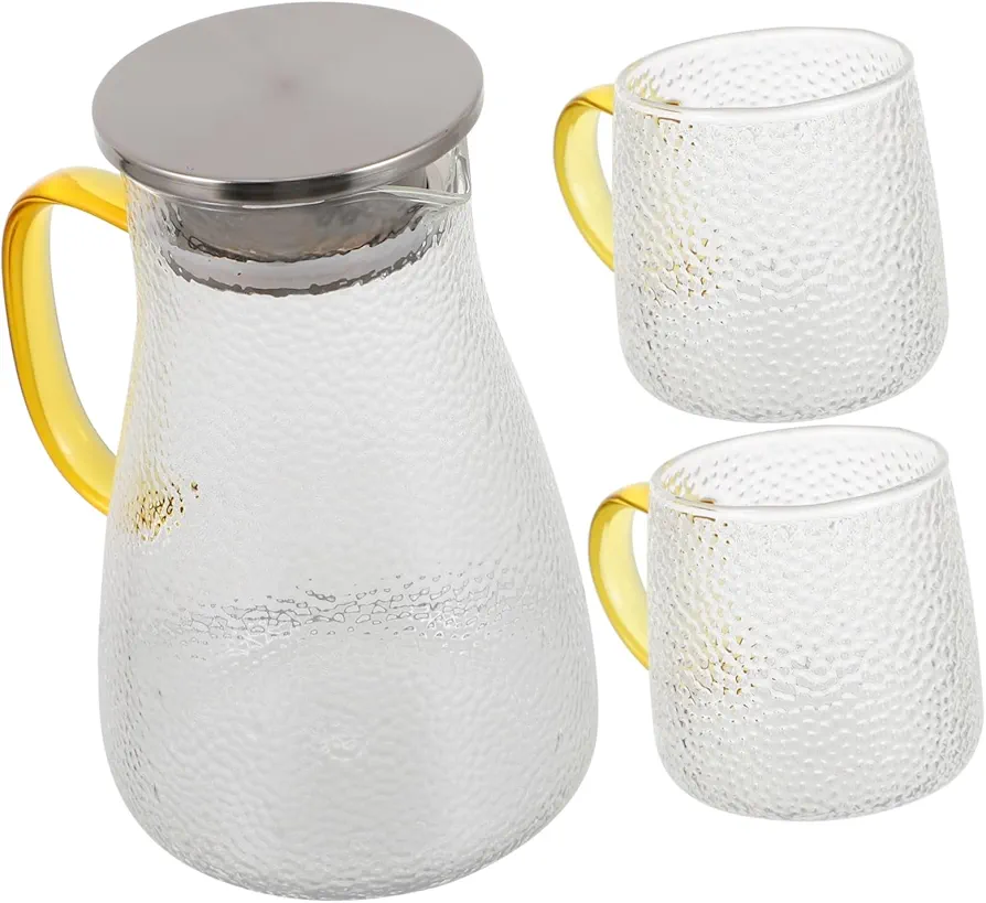 1 Set Household Water Bottle Chinese Tea Cup Household Water Kettle Portable Water Kettle Hammered Pattern Kettle Milk Beverage Heat Resistant Teapot Water Teapot Stainless Steel