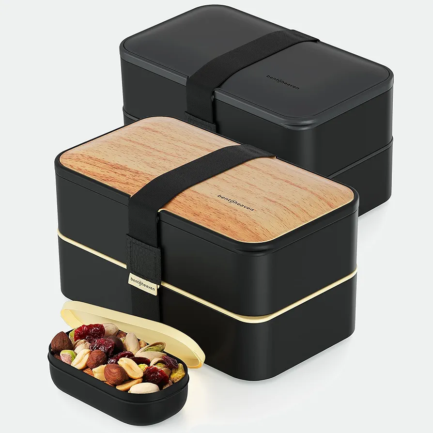 Premium Bento Lunch Box in 8 Modern Colors-Multipack, 2x2 Leak-proof Compartments, Includes Sauce Container, Divider, Cutlery & Chopsticks, 40oz Japanese Bento Box for Adults & Kids, Microwave-safe