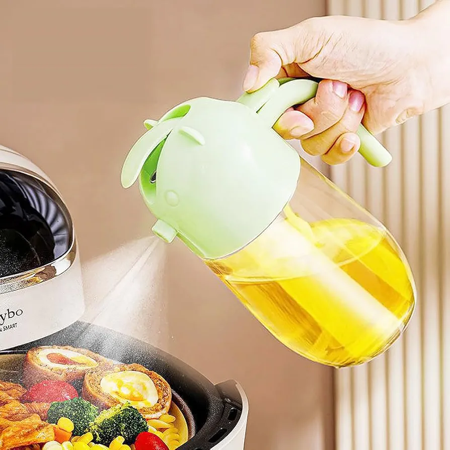MYUANGO Oil Dispenser for Kitchen, Pour & Spray 2 in 1 Oil Sprayer for Cooking, 580ml Oil Spray Bottle, Food-grade Oil Dispenser Bottle for Frying, BBQ, Salad and Air Fryer