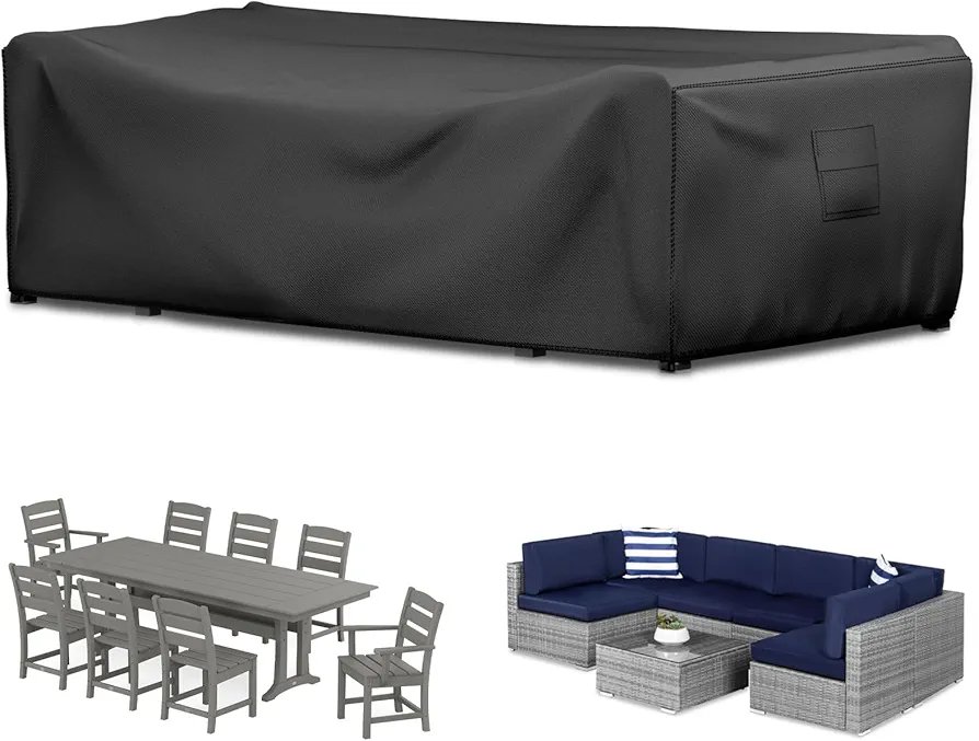 Patio Furniture Set Cover, Rectangular Waterproof Outdoor Table and Chair Set Cover,Furniture Cover for Sectional Sofa Set,Tear-Resistant Material Dust-proof Couch Cover. (78''Lx62''Wx30''H)