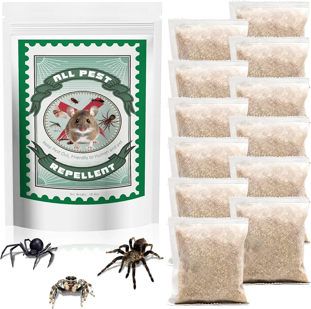12 Pcs Peppermint Spider Repellent Indoor, Effective Spider Repellent for Indoor Outdoor, Spider Deterrent to Keep Spider, Rodent, Roaches Away from House Basement Garage Attic Human & Pet Safe