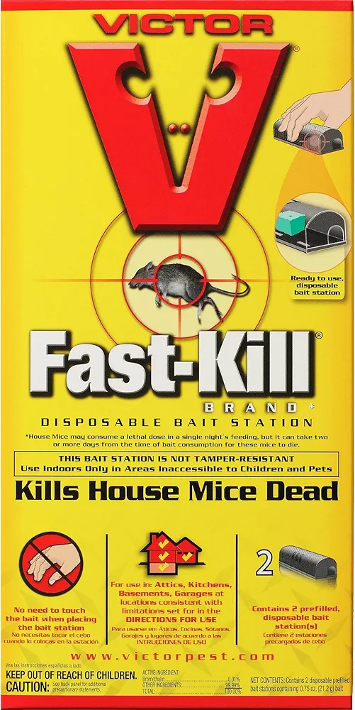 Victor Fast Kill Disposable Mouse Poison Bait Station 2 Pack M912