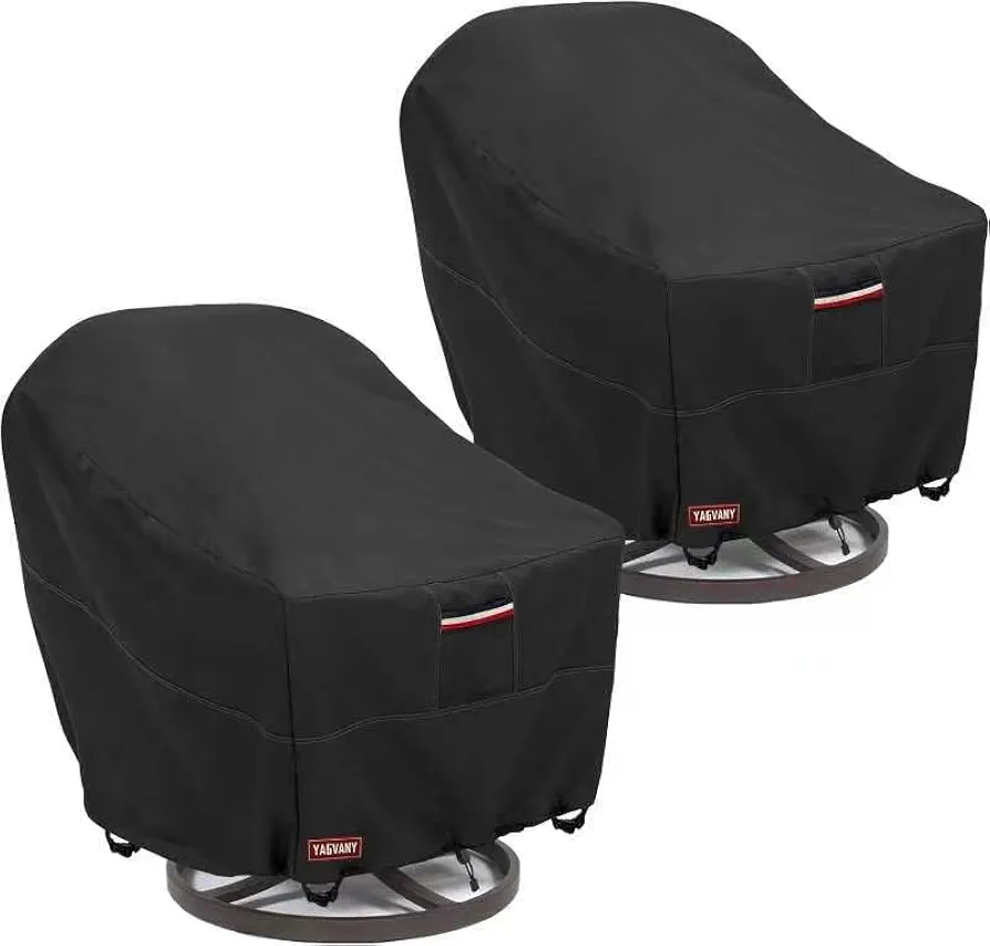 Swivel Patio Chair Cover Waterproof 2 Pack(30W*34D*38.5H Inch ),Patio Swivel Chair Covers for Outdoor Furniture,Rocking Chair Covers Waterproof,Black