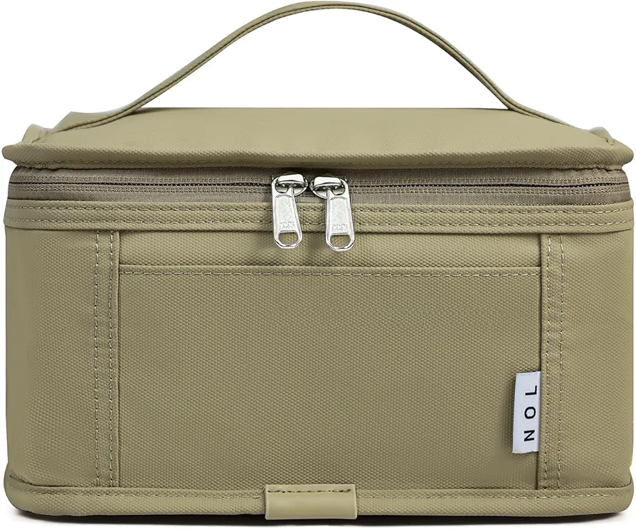NOL Natural Organic Lifestyle Small Lunch Bag Mini Lunch Box Insulated Lunch Bag for Men/Women Leakproof Cooler Tote Bag Lightweight Nylon Waterproof Lunch Box For Work, Khaki