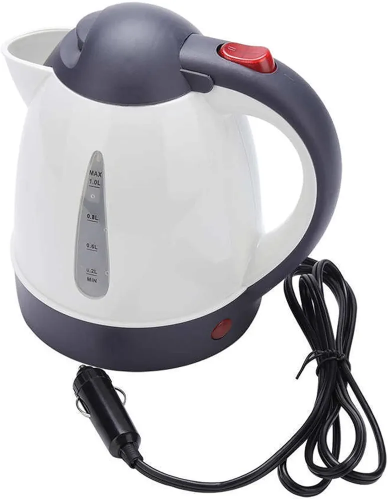 Travel Kettle Electric Kettle 1000ml Large Capacity Portable Travel Water Boiler Truck Coffee Tea Heating Water Bottle Heated Pot