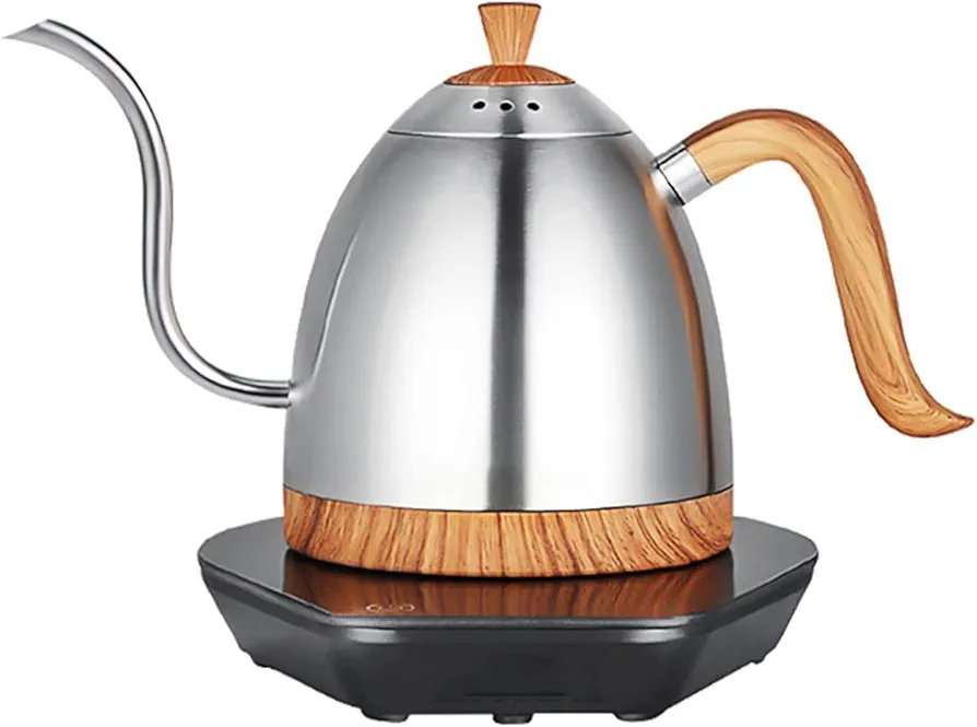 XiVue Coffee Pot Variable Temperature Digital Kettle Gooseneck Kettle Manual Coffee Maker (Color : Silver)