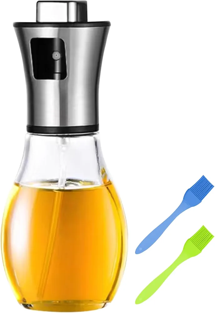 Olive Oil Sprayer for Cooking, 200ml glass Olive oil sprayer Mister, cooking oil sprayer, Oil Spray Bottle, canola oil sprayer, Vegetable Oil sprayer, Coconut Oil sprayer,Baking, Frying, BBQ