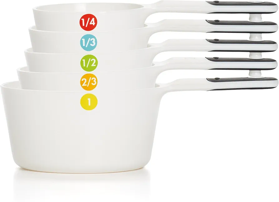 OXO Good Grips 6-Piece Plastic Measuring Cups- White, 5 Count(Pack of 1)