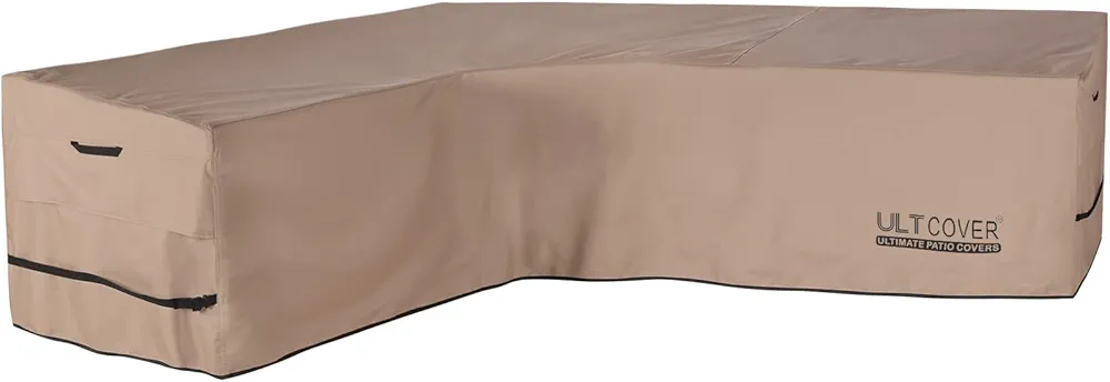 ULTCOVER Patio L-Shaped Left Facing Sofa Cover Waterproof for 6-Seater Outdoor Sectional Furniture Couch 85x110 inch Wide