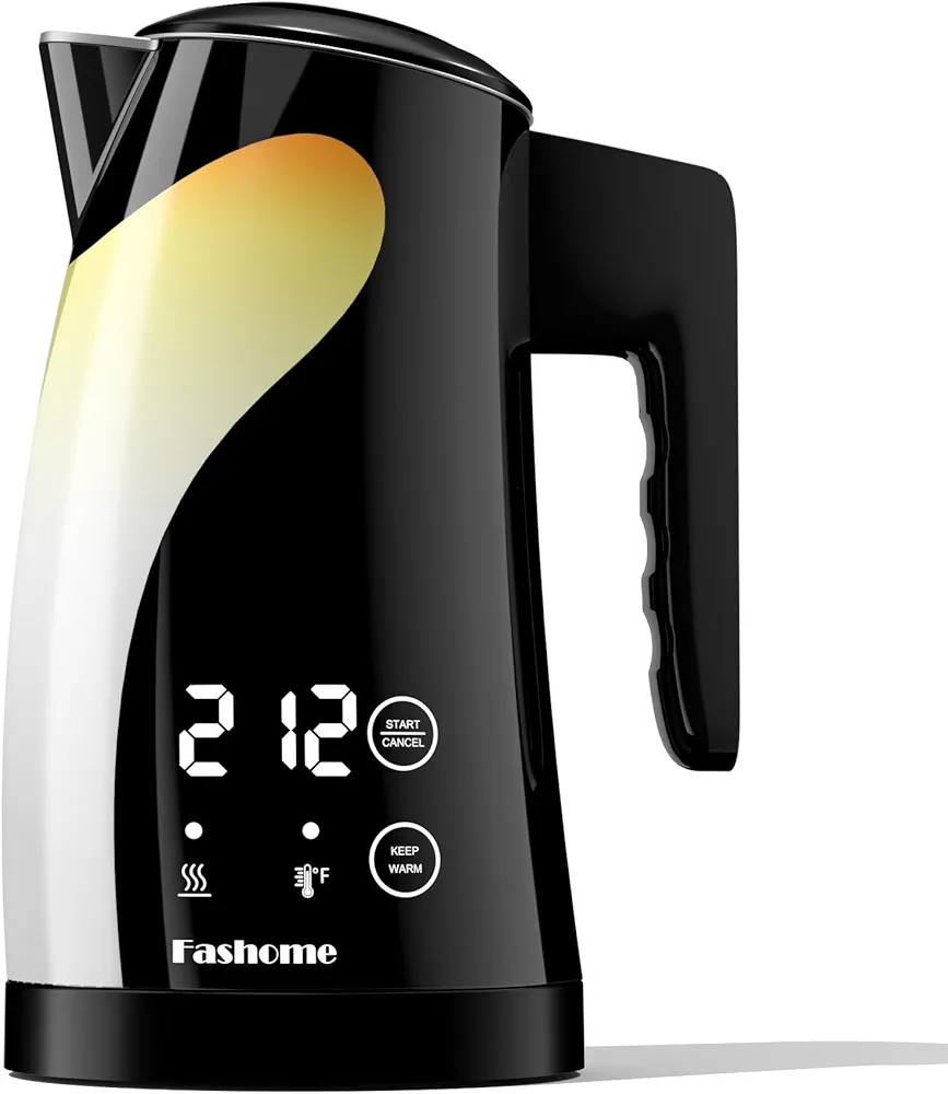 1.25L Electric Kettle, Smart Temp Plastic and Stainless Steel Electric Kettle, 5 Preset Temperatures, 1200W Tea Kettle with Auto Shut-Off & Boil Dry Protection(mechanical), Cordless Base (KCK02A)