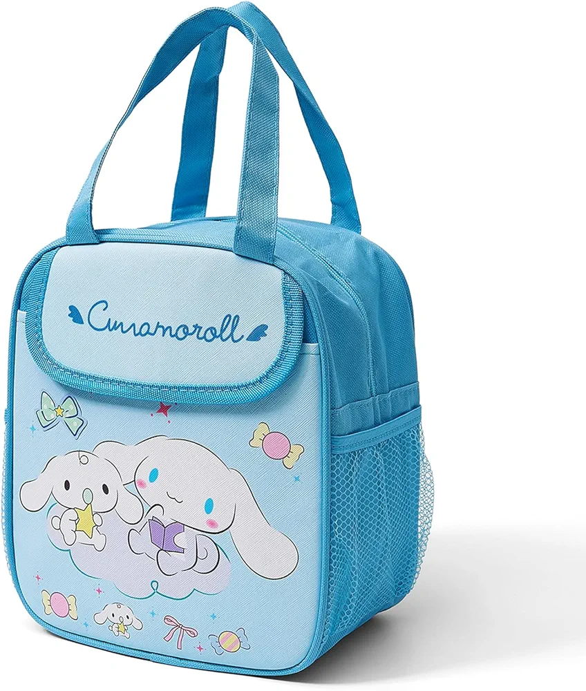 Cartoon Insulated Lunch Bags,Reusable Insulated Lunch Box, Leakproof Lunch Tote Bag, Easy To Clean Picnic Box Bento Bag, for Women Men Office Hiking Outdoor (Blue)