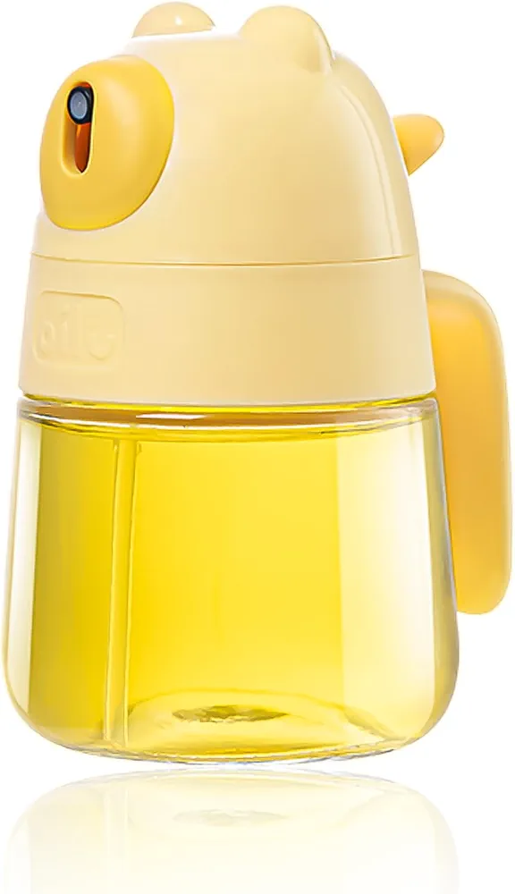 Food Grade Oil Dispenser 10 OZ Glass Cooking Oil Sprayer for Kitchen Cooking Frying Grilling (Yellow)