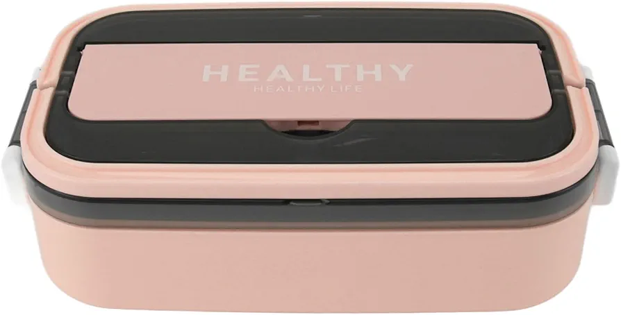 Bento Lunch Box, 316 Stainless Steel Food Container with Utensils for Snacks and Salad, 700ml Large Capacity Leakproof Microwave Safe Bento Container for Office (Pink)