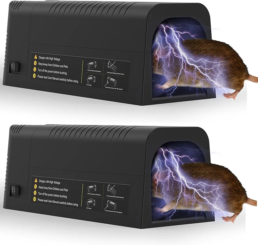 Electric Mouse Killer Mice Trap Mice Zapper Effectively Kill Mouse for Bedroom Kitchen Indoor 2 Packs
