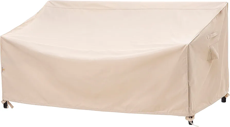F&J Outdoors Waterproof UV Resistant Heavy Duty 2 Seater Patio Loveseat Cover, Beige, 62"Wx39"Dx36"H