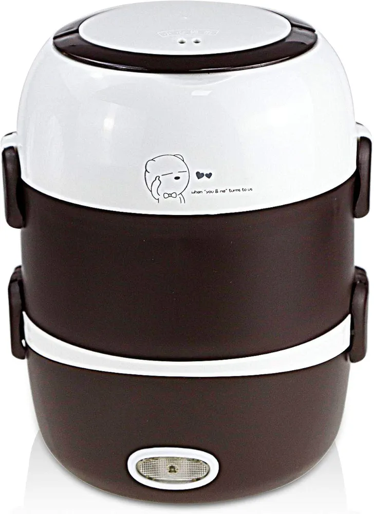 Electric Lunch Box,3 Layers 2L Portable Electric Heating Bento Lunch Box Food Storage Warmer Container Rice Cooker,110V 200W,for Home Office Outdoor