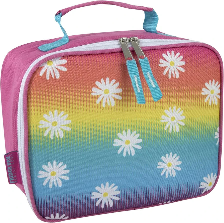 Trail maker Tiny Lunch Bag for Kids, Fun Insulated Lunch Box Containers for School for Boys and Girls (Dancing Daisies)