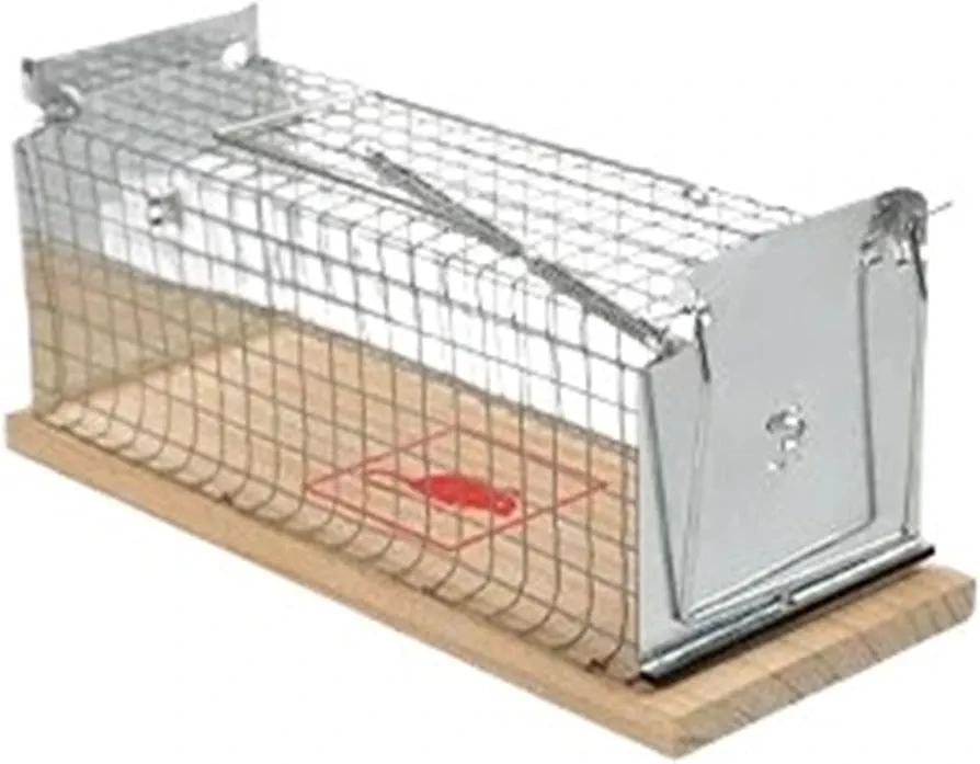 Rat Traps,Metal Single Row Door Mousetrap Automatic Reusable Mouse Safe and Mousetrap Garden Supplies (Color : S)