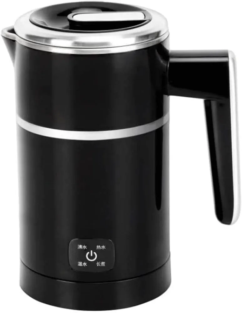 Electric Kettles Portable Electric Kettle Auto Shut Off and Burn Out Protection Water Warmer Stainless Steel Cordless Design Hot Water Boiler ease of use, Black a