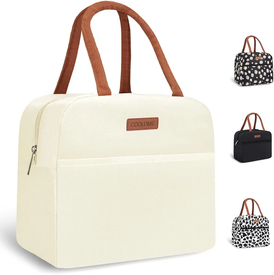 Lunch Bag for Women Lunch Box for Men Work Cooler Bento Box Containers Insulated Cute Tote Bag with Front Pocket