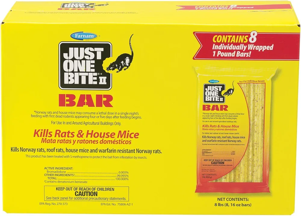 Farnam Just One Bite II Rat & Mouse Bar 8pk 8lb
