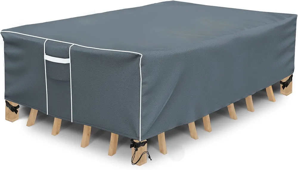 Patio Furniture covers, Waterproof Outdoor Sectional Cover, 500D Heavy Duty, All Weather Protection Rectangular Patio Covers for Outdoor Furniture Set, 110" L x 84" W x 28" H -Grey