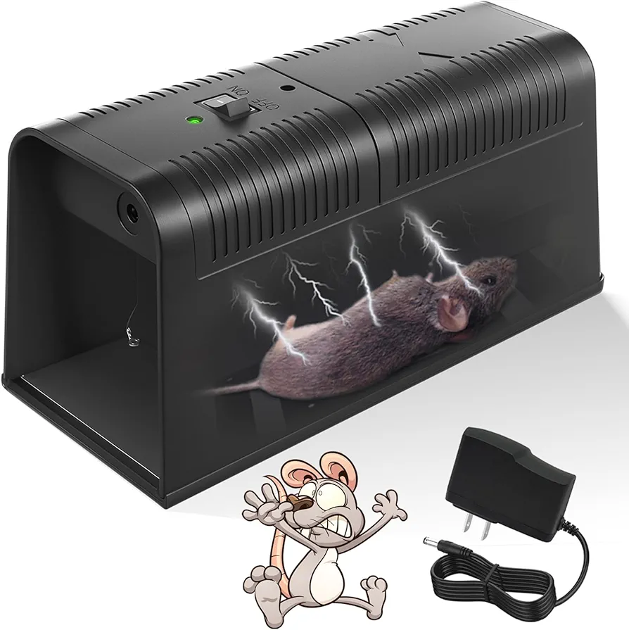 Electric Mouse Trap Zapper Powerful Rat Traps Indoor for Homes with Anti-Escape Door,Effective&Reusable Humane Rodent Zapper Electric Shock Killer for Home,Garage 78021115 (1)