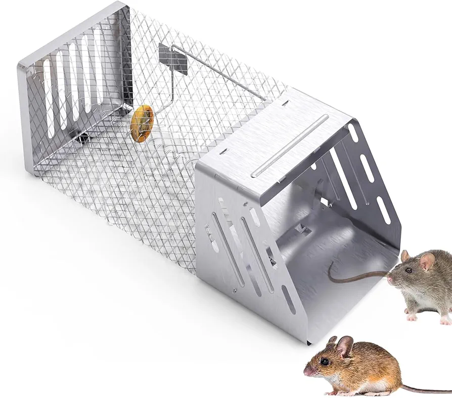 iMounTEK Humane Mouse Trap Live Rat Trap Automatic Continuous Mice Trap Single Sliding Door Design Mouse Cage Humane Live Animal Trap Cage Indoor Outdoor for Small Rodents Mice Voles