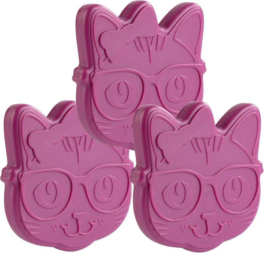 Bentology Kitty Reusable Hard Ice Pack- Set of 3- Fits Easily Inside Kids Lunch Box, Bento, Insulated Cooler Bag- Long Lasting Slim, Space Saving- Cool Freezer Packs - XMAS Gift
