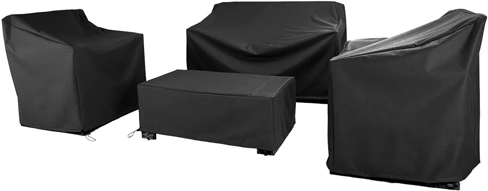 Patio Furniture Covers,Outdoor Furniture Cover Waterproof,Patio Furniture Set Covers for 4 Piece Outdoor Conversation Set,Patio Covers Set Black