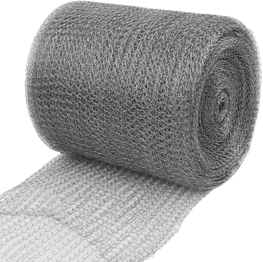 Steel Wool Mice Blocker, 20ft Soft Rodent Mesh, Double Layer Wire Wool Mice, Easy to Cut Rat Traps for Indoors, Gap Around Pipe, Little Crack, Protect Plant Garden Tool Holders