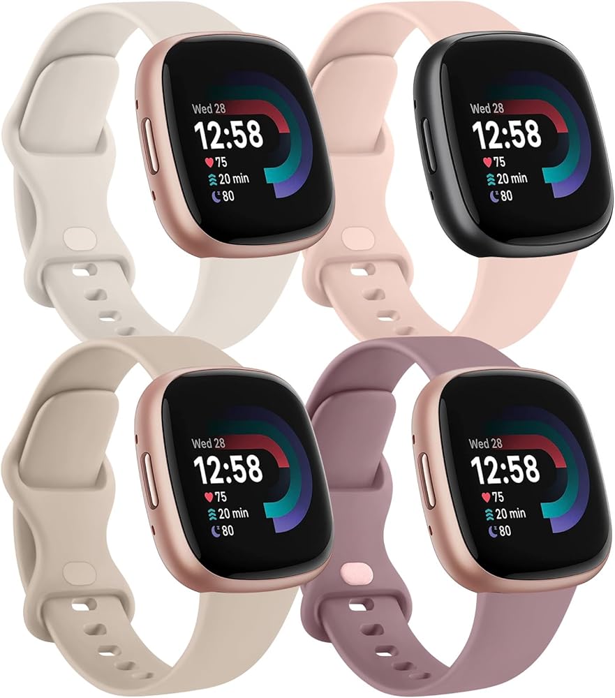 Bands Compatible With Fitbit Versa 4 / Fitbit Sense 2, Soft Silicone Sports Bands Replacement Straps Wristbands Accessories for Men Women