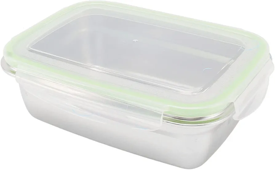 Food Containers 304 Stainless Steel Lunch Box Leakproof Food Storage Containers Square Bento Box(850ml)