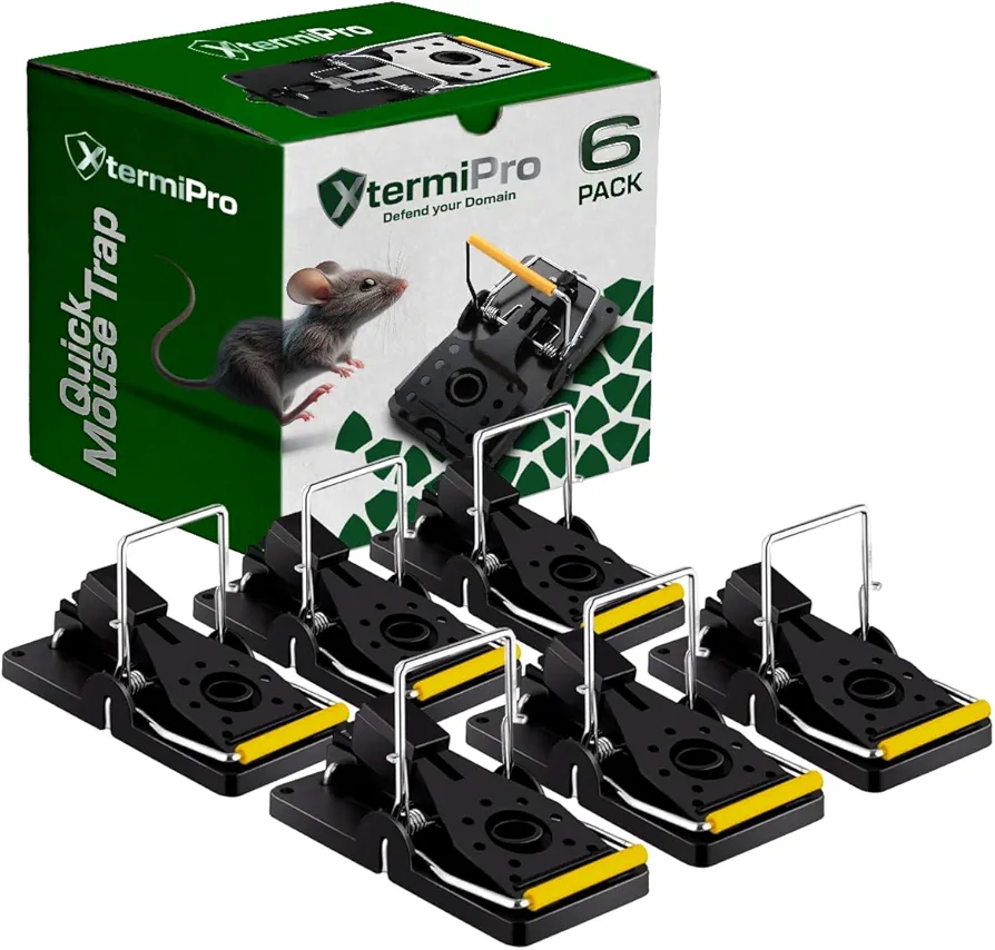 Rat Traps Indoor for Home - 6 Pack Squirrel Traps Outdoor Large Fast Kill | Reusable Mice Traps | Easy Setup Chipmunk Trap | Small Rodent Traps | Effective and Safe Mouse Trap for Home Office |