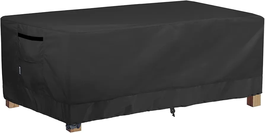 Patio Coffee Table Cover, Waterproof Rectangular Small Side Table Cover for Outdoor Furniture 42L x 24W x 18H inch, Black