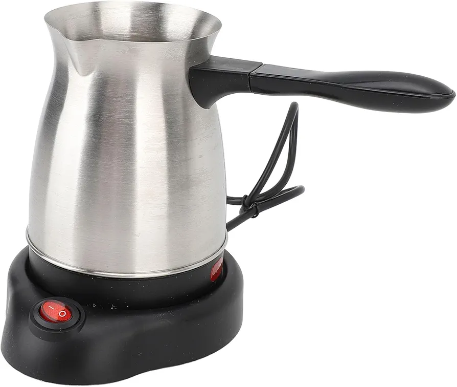 Dpofirs Greek & Turkish Coffee Pot, 600ml Even Heating Tea Maker Kettle, 1 to 6 Cup Capacity, Electric Tea Kettle Stainless Steel Electric Kettle Tea Pot, Gifts