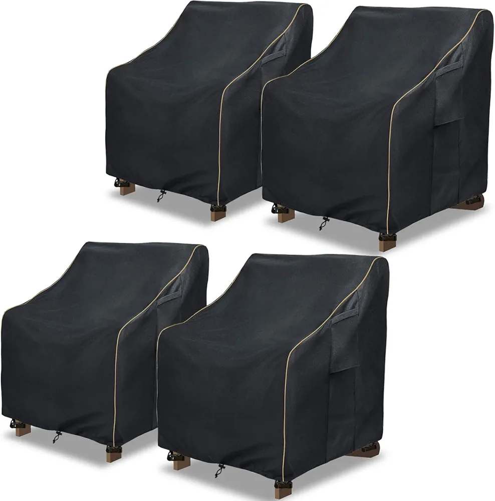 Adirondack Chair Covers 4 Pack,Waterproof Heavy Duty Outdoor Chair Covers,Patio Adirondack Chair Cover for Outdoor Chair,(30W x 34D x 36H inches),Black