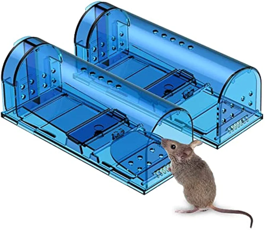 Mouse Traps, Humane Mouse Trap, Easy to Set, Mouse Catcher Quick Effective Reusable and Safe for Families (2)