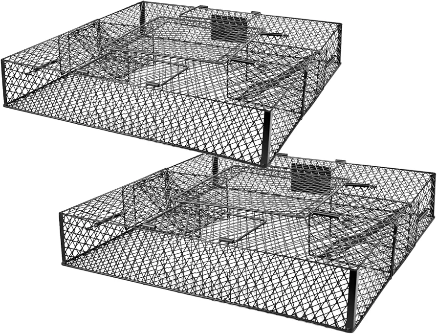 Squirrel Trap (No Bottom Tray) - Ideal for Chipmunks and Squirrels, Metal Construction, Holds up to 25 Squirrels, 2 Traps