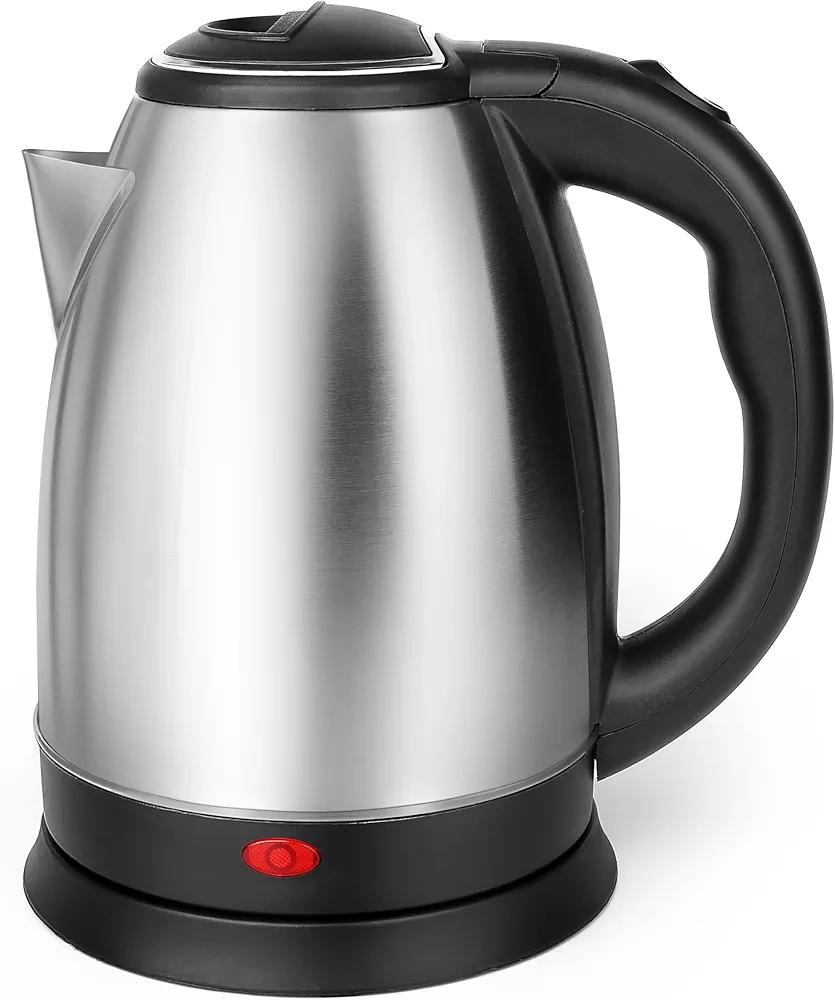 Stainless Steel Electric Tea Kettle, Electric Kettles for Boiling Water, 1.7L Electric Kettle, Cordless Water Boiler with 360 Degree Rotational Base, Automatic Shut Off, 1000W, Silver (Black)