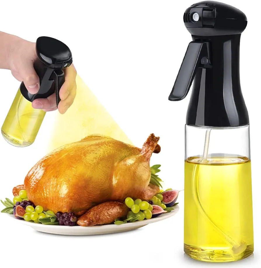 Neavessi Oil Sprayer for Cooking, Olive Oil Dispenser Spray Bottle Spritzer Mister with Dustproof Switch for Air Fryer, Salad, BBQ, Kitchen Baking, Roasting