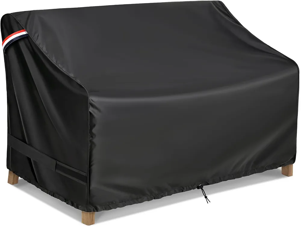 KylinLucky Waterproof Patio Loveseat Covers 58W x 40D x 33H inches,2-Seater Heavy Duty Outdoor Furniture Sofa Covers Black