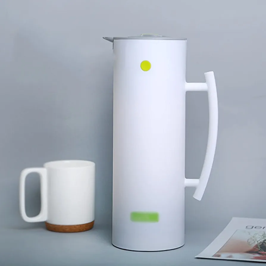 Electric Kettle Insulation Pot European Style Glass Liner Thermal Insulation Kettle Household Large-Capacity Boiliwater Bottle Tea Kettle/White/1L