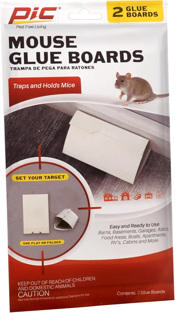 Pic Professional-Strength Mouse Glue Boards (2 Pack)