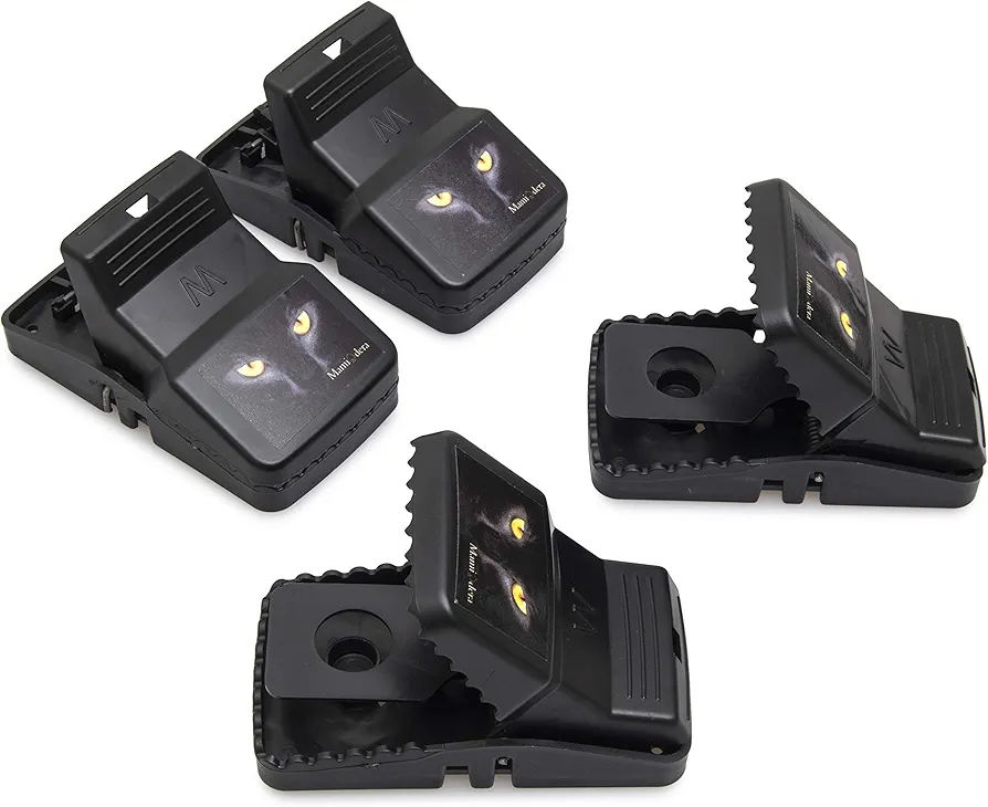 Large Rat Traps – 4 Pack, Heavy Duty, Powerful Snap, Kill Instantly Indoor, Outdoor, House, Garage, Farm, Restaurant Easy Disposal, No Harmful Substances, Complete with Rubber Gloves