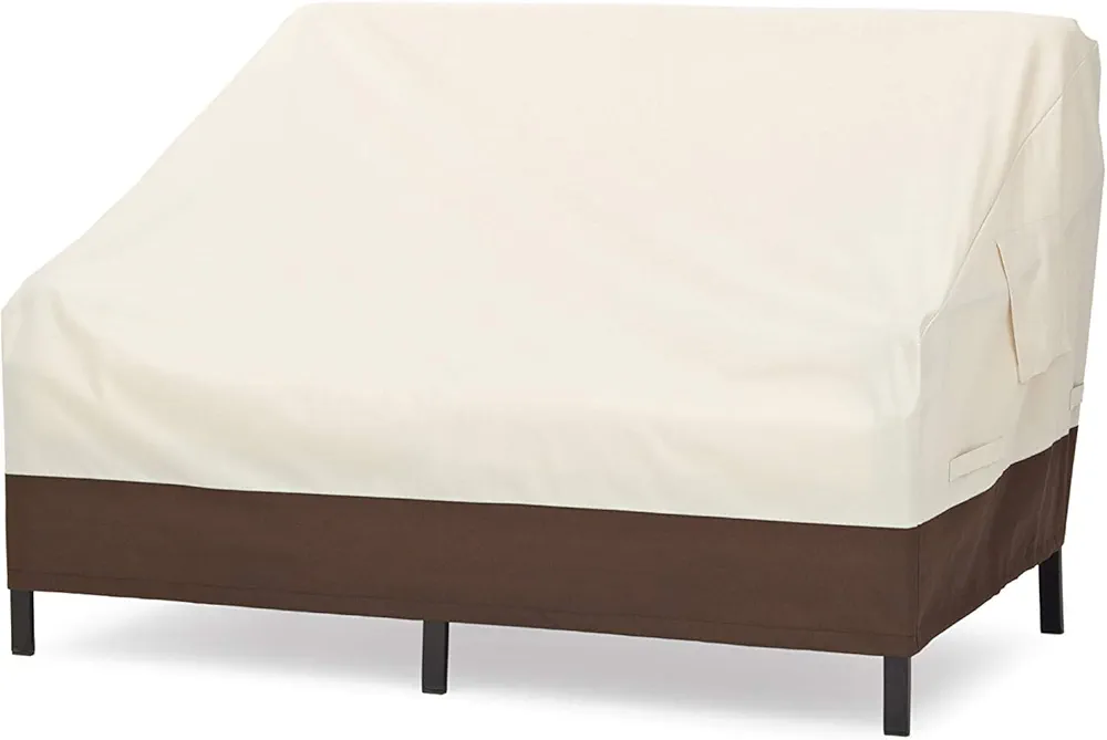 Amazon Basics 2 Seater Outdoor Patio Deep Lounge Sofa Cover, Beige/Tan