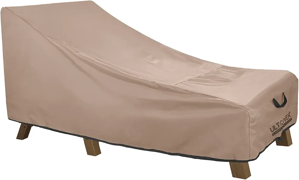 ULTCOVER Waterproof Patio Lounge Chair Cover Heavy Duty Outdoor Chaise Lounge Covers - 84L x 32W x 32H inch Brown