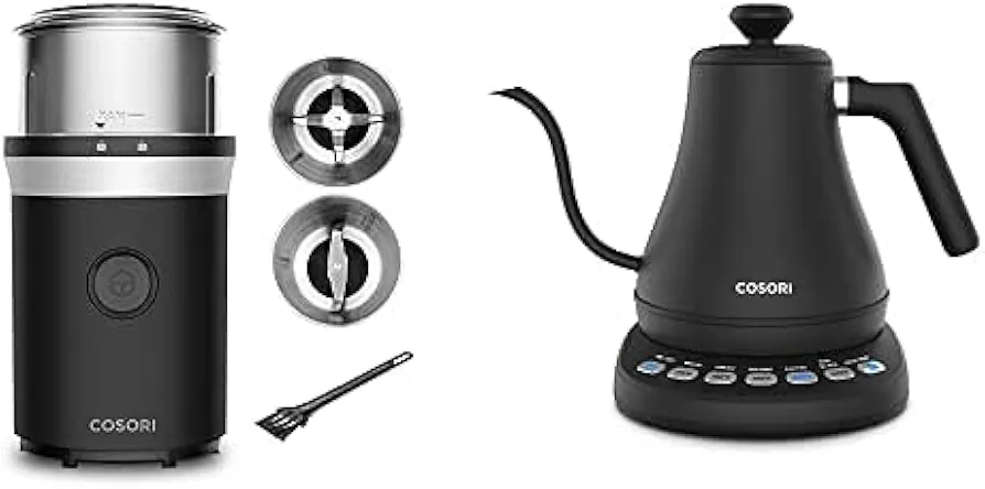 COSORI Electric Gooseneck and Coffee Grinder Electric for Spices, Seeds